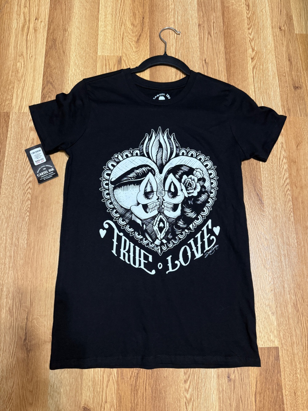 True Love Black Graphic Skull Tee - Men